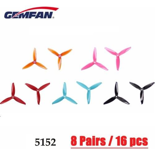 8 Pairs 16 Pcs Gemfan Hulkie Flash 5152 3 Blade PC Propeller CW CCW Prop for Brushless Motors FPV Freestyle Frame