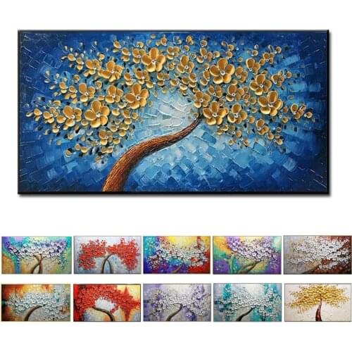 Abstract Thick Flower Knife Paintings Handmade Oil Painting Home Decoration Canvas Wall Art Living Room Pictures Handpainted