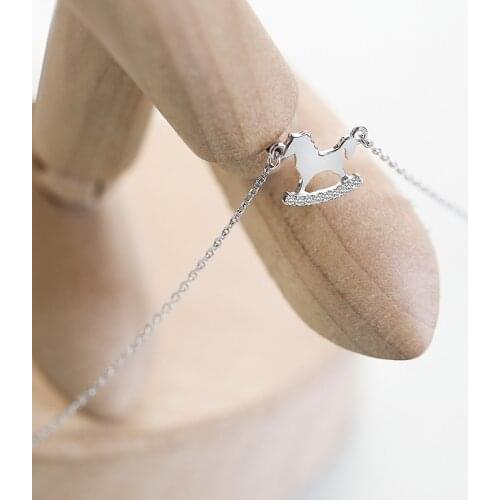 Simple Clavicle Chain Trojan Necklace 925 Sterling Silver Jewelry with Cute Pendant Temperament Student Girl Gifts