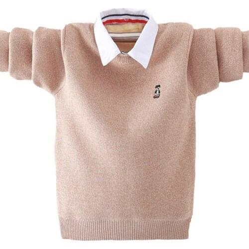 Childrens cotton sweater boy shirt collar Pullover Sweater Coat autumn winter thick