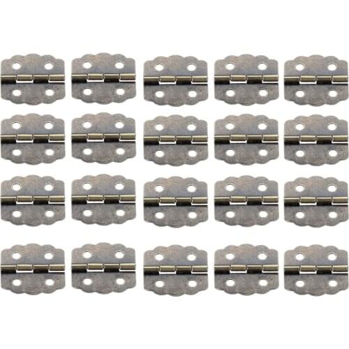 Dophee 20pcs Case Cabinet Door Hinge 23mm Antique Bronze Jewelry Chest Gift Wine Music Wooden Box with screws 4