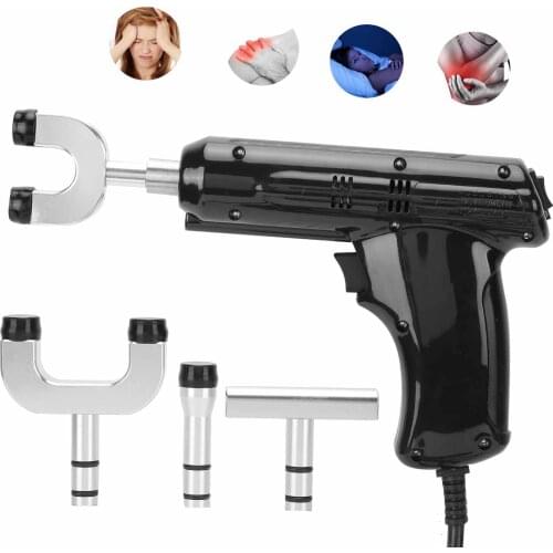 Electric Chiropractic Adjusting Tools Correction Spinal Activation Gun Adjustable Strength Equipped 4 Physiotherapy Heads Health