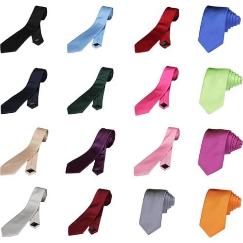 Men 6CM Skinny Stripe Solid Color Jacquard Woven Necktie Narrow Neck Ware Tie BWTQN0323