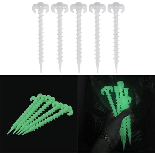 Awning Nails Anchor Screw Luminous High Quality Durable Convenient Screw Pegs Outdoor Camping Hiking Fishing 5PCST Spiral Nails