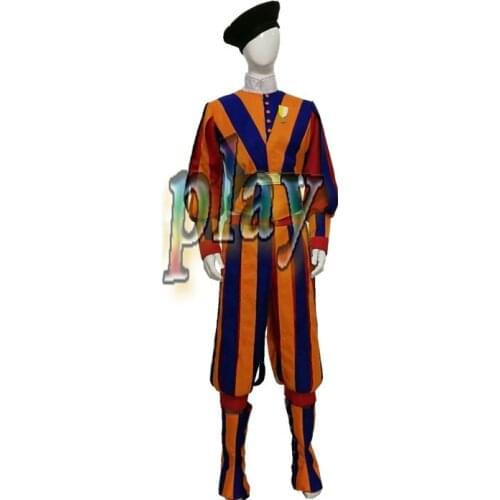 Carnival Switzerland Soldiers Costume for Adult Men and Women Cosplay Costume Swiss Guard Uniform Custom Made