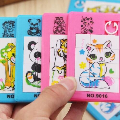 Twelve grid nostalgic classic removable jigsaw puzzle game digital animal pattern educational puzzle childrens toy gift