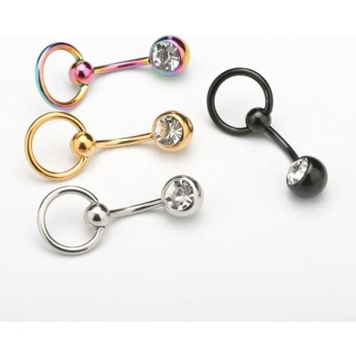 Surgical Steel Belly Button Rings Navel Piercing Jewelry Silver Black Rainbow Gold Anti-allergic Sexy Body Ombligo For Women New