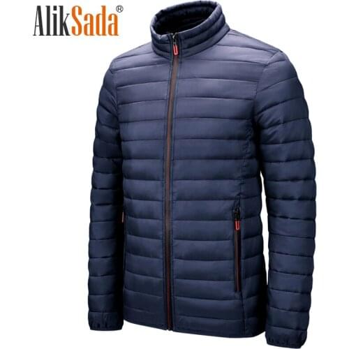 Aliksada Cotton Jacket Men 2021 New Stand-Up Collar Cotton Jacket Lightweight parkas Jacket Youth Mens Cotton Jacket Coat Men