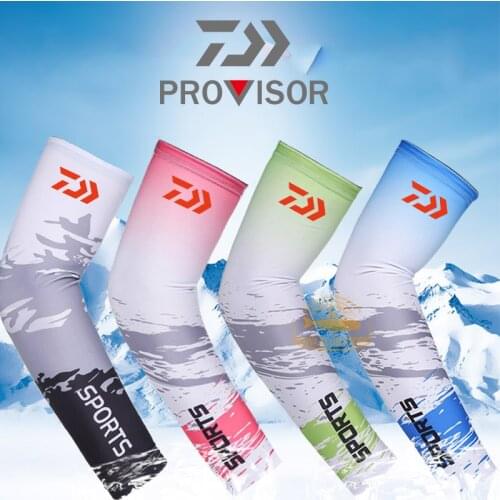 Daiwa Summer Fishing Sunscreen Sleeves Mens and Womens Elasticity Outdoor Sports Ice Cold UV Protection Ice Silk Sleeves