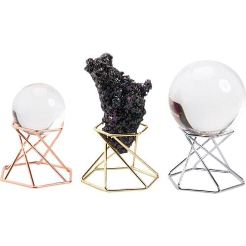 Metal Rack Display Stand for Crystal Ball Ores Agate Rocks Stones Decor Display Stand Rock Seashells Geode Shelf Crystals Holder