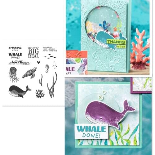 Metal Cutting Dies and Stamps Stencil Templates Whale for Diy Scrapbooking Album Paper Card Making Embossing Dies New 2021