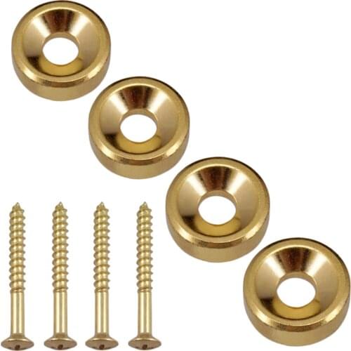 Musical Instrument Guitar Bass Body Neck Fixed Screw Ferrules Bushing Golden