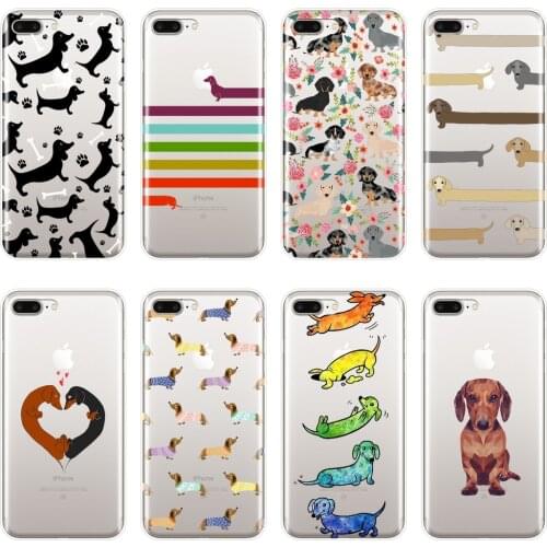 Soft Phone Case For iPhone X XR XS MAX 8 7 6S 6 S Silicone Dachshund Dog Heart Love Kawaii Back Cover For iPhone 6 S 6S 7 8 Plus