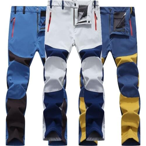 New Winter Men Hiking Pants Outdoor Softshell Thermal Waterproof Windproof Trousers For Trekking Camping Ski Fishing Pants