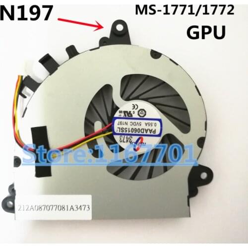 New Original Laptop/notebook Video GPU/Graphics card Cooling Cooler Fan For MSI GS70 GS72 MS-1771 1772 PAAD06015SL-N197