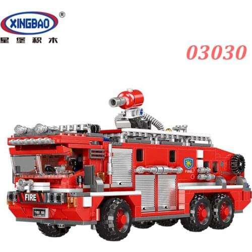 NEW XINGBAO 03030 City Fire Fighting Series The Water Tank Fire Truck Set Building Blocks Fire Engine Bricks Educational Toys