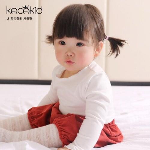 KACAKID Official Store Spring Children Girl Tshirt Sweet Solid Children Girl Tshirt Cute Cotton Baby Children Girl Tshirt Ka3374