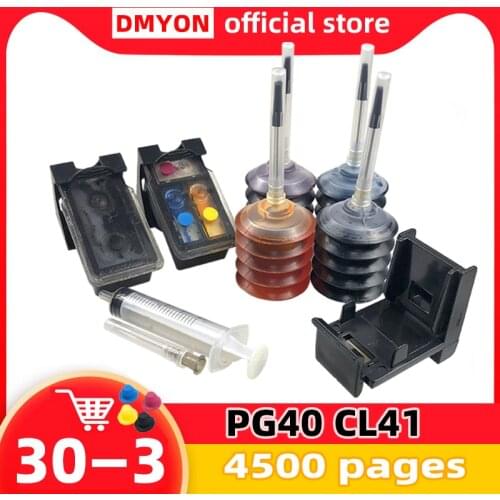 DMYON PG40 CL41 Refillable Ink Cartridge for Canon PG40 CL41 Pixma MP140 MP150 MP160 MP180 MP190 MP210 MP220 MP450 MP470 Printer
