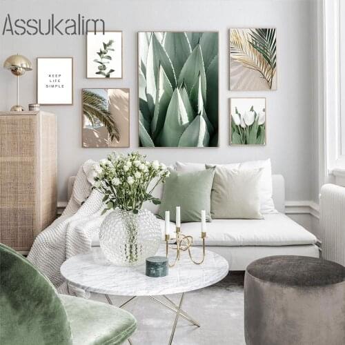 Tulip Flower Poster Leaves Print Succulent Plants Canvas Painting Modern Paintings Nordic Posters And Prints Living Room Decor