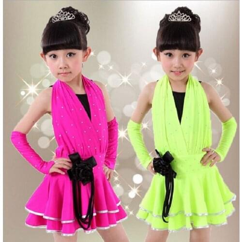 Girls Latin Ballet Jazz dance dress Childrens Tutu Lace Dress dancewear Costume