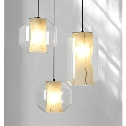 Postmodern dining room three small pendant lights bar front desk single head small pendant lamp bedroom pendant lights glass
