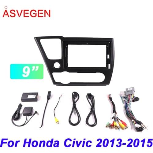 9" Car Radio Fascia Frame For Honda Civic 2013-2015 Car Dvd Frame Install Panel Dash Mount Installation Dashboard
