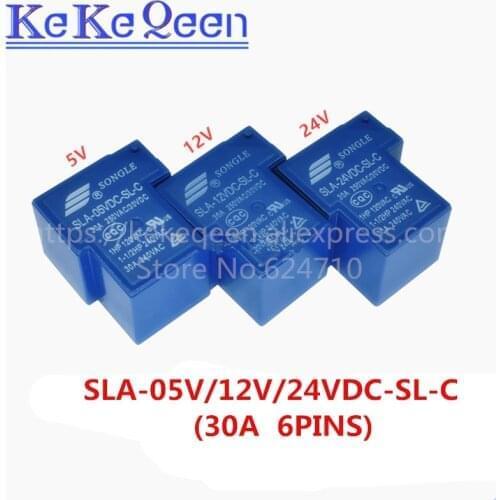 50PCS Power relays SLA-05VDC-SL-C SLA-12VDC-SL-C SLA-24VDC-SL-C 5V 12V 24V 30A 6PIN T90 new and original