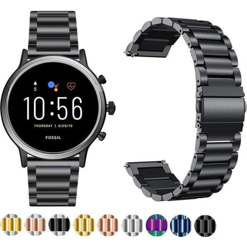 Stainless Steel Strap For Fossil Gen 5 Carlyle/Julianna Smart Watch Band Quick Release Straps For Q Explorist HR Gen 4/3 Correa