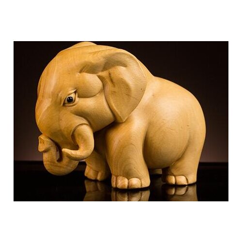 Yellow poplar carvings Sculpture Africa three treasures elephant hippo rhinoceros car handicraft gift home decoration statue