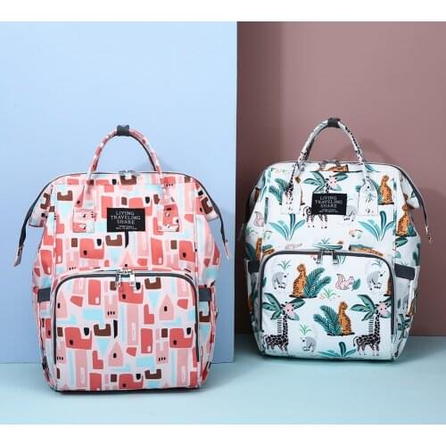 Fashion Women Animal Printing Diaper Bags Oxford Cloth Large Capacity Mummy Bag Nappy Maternity Bucket Bag for Baby Care