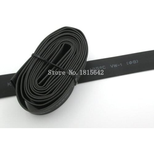 1 Meter Black 8mm Heat Shrink Heatshrink Heat Shrinkable Tubing Tube Sleeving Wrap Wire Black Color