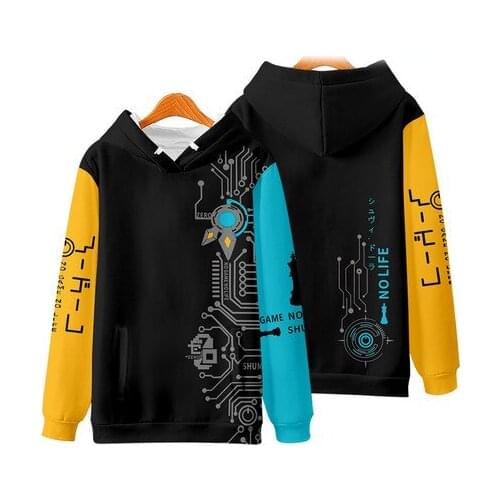 Anime NO GAME NO LIFE Sora Shiro hoodie Cosplay women winter hooded coat Men Sweatshirts