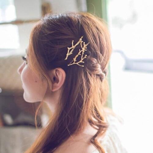 Vintage Antler Hairpin Hairpin Simple Hair Accessories Word Clip Personality Focus Headwear Bangs Clip Alloy Material Cilps