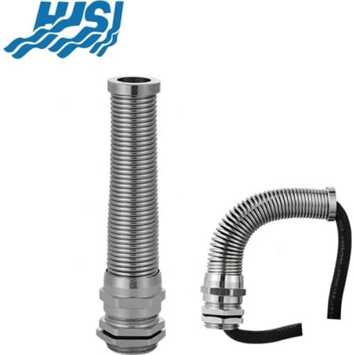 5 Pcs Stainless Steel Cable Gland with Bend Protection M12×1.5 (cable diameter: 3-6.5 mm)