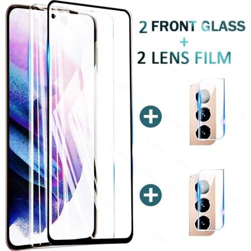 4 In 1 Screen Protector Glass for Samsung Galaxy S21+ S21 Plus 5G Tempered Glass for Samsung S 21 + S21Plus 21s Camera Lens Film