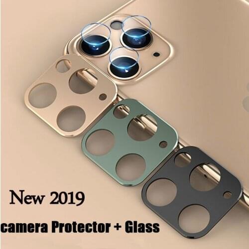 Camera Lens Glass + Metal Ring For iPhone 11 Pro Max Tempered Screen Protector Glass Film For iphone 11pro max iphone11 Case