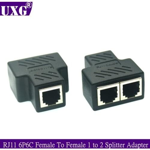 1PCS RJ11 6P6C 6P4C 6P2C Female To Female 1 to 2 Splitter PCB Connection Telephone Cable Coupter