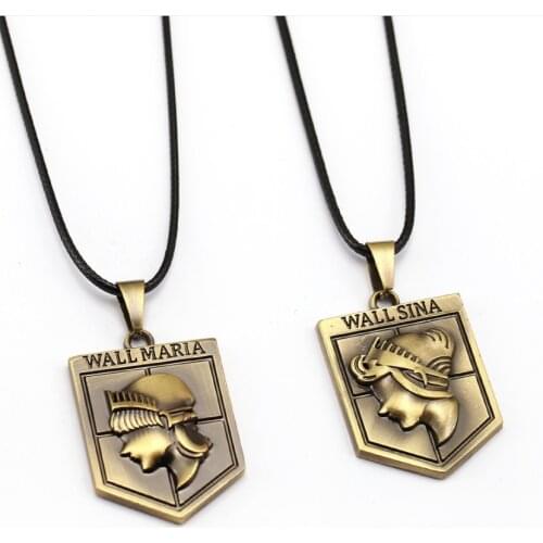 10 PCS/LOT Anime Attack on Titan wall maria wall sina necklace pendant Toy gifts