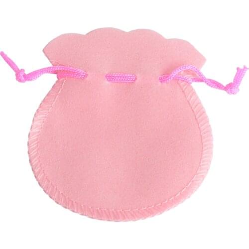 100pcs 70*80mm New Lovely Thin Pink Velvet Drawstring Pouch Jewelry Bag,Xmas Wedding Party Gift Bag Pouches pochette cadeau