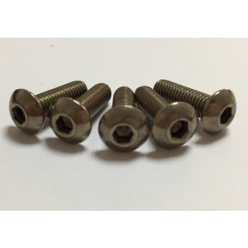 4pcs M3 titanium alloy Flat round head hexagon socket screw semicircular head round cup 4-25mm length