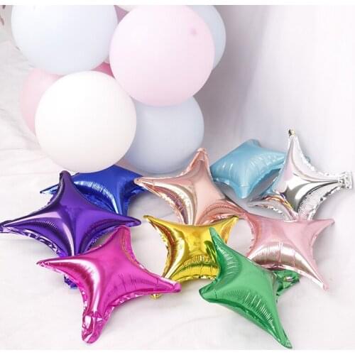 50pcs 10 Inch Four-pointed Star Foil Balloons Wedding Valentines Boy Girl Birthday Party Decorations Baby Shower Ball Supplies