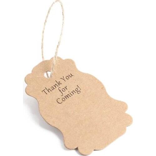 50pcs Thanks Mini Card Thank You for Coming Kraft Paper Mini Lable Guest Favor Gift Packing Decoration Candy Box Decoration