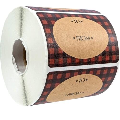 500pcs/roll Kraft paper Adhesive Christmas Gift Name Tags Present Seal Labels Christmas Decals Gift Package XMAS Stickers