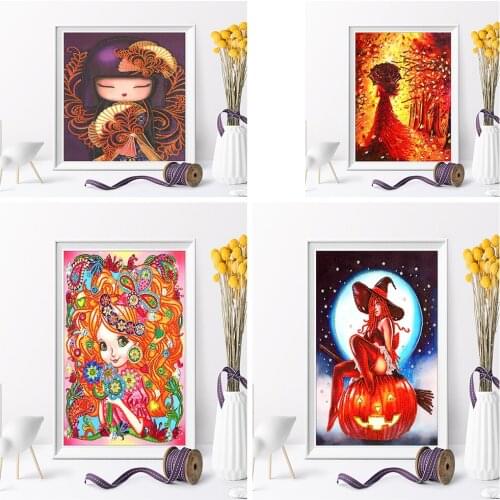 5D Special Shaped Drill Diamond Painting Beautiful Young Girl DIY Cross Stitch Home Wall Painting Decor Art Gift Holiday Gift