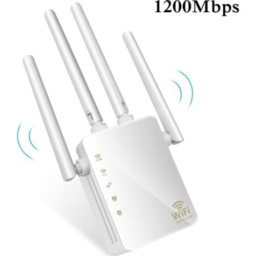 5Ghz WiFi Repeater Dual Band AC Wireless 2.4G /5G Wireless Wifi Extender 1200Mbps Wifi Repeater Wifi Connection Signal Amplifier