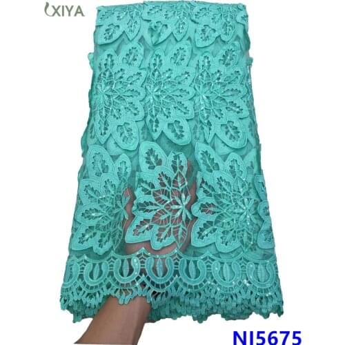 African Lace Fabric Latest French Mesh Net Lace with Sequins Latest Milk Silk Lace Fabric Nigeria Milk Fiber Tissue Lace NI5675