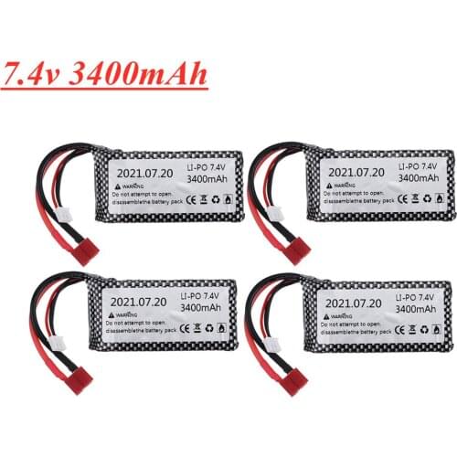 RC Car Lipo Battery 7.4V 3400mAh 40C For Wltoys 12428 12423 RC Car Upgrade part 2s 7.4v Battery for feiyue 03 Q39
