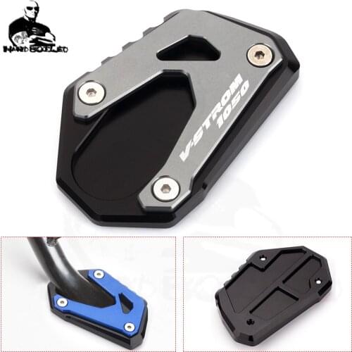 Motorcycle Accessories CNC Alunimun Kickstand Plate Pad Stand Enlarger For SUZUKI V-STROM 1050 VSTROM1050 VSTROM 1050XT -2021