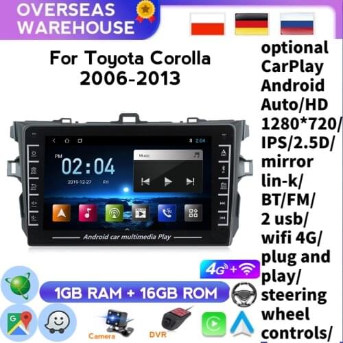 Android For Toyota Corolla E140/150 2006 2007 2008 2009 2010 2011 2012 2013 Car Navigation Video Multimedia Player Car Radio SWC