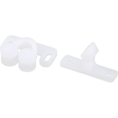 White Plastic Double Ball Cabinet Cupboard Display Doors Roller Latch Catch